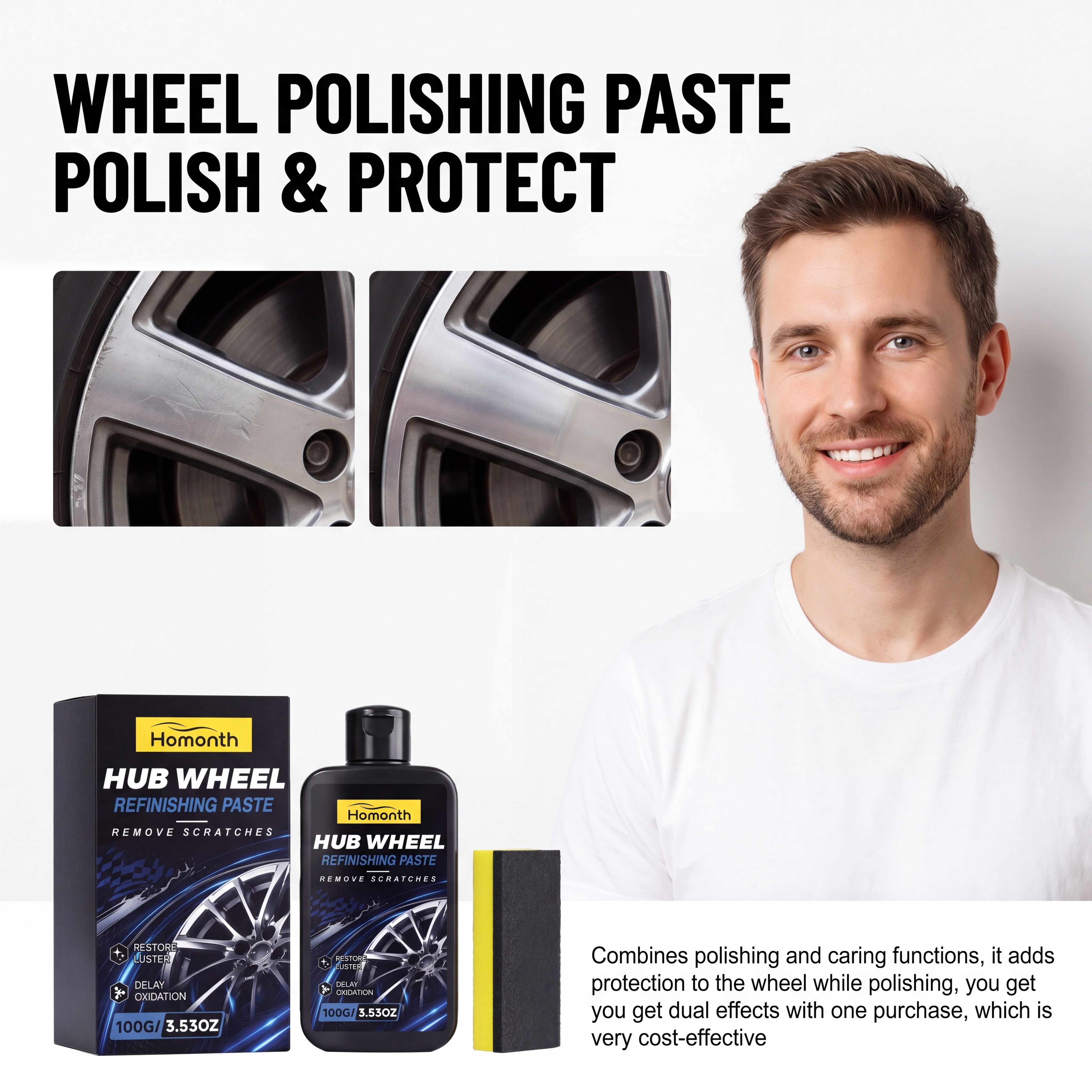 Wheel Polish Paste Scratch Rem - Wheel Cleaner Alloy recensione e prezzo
