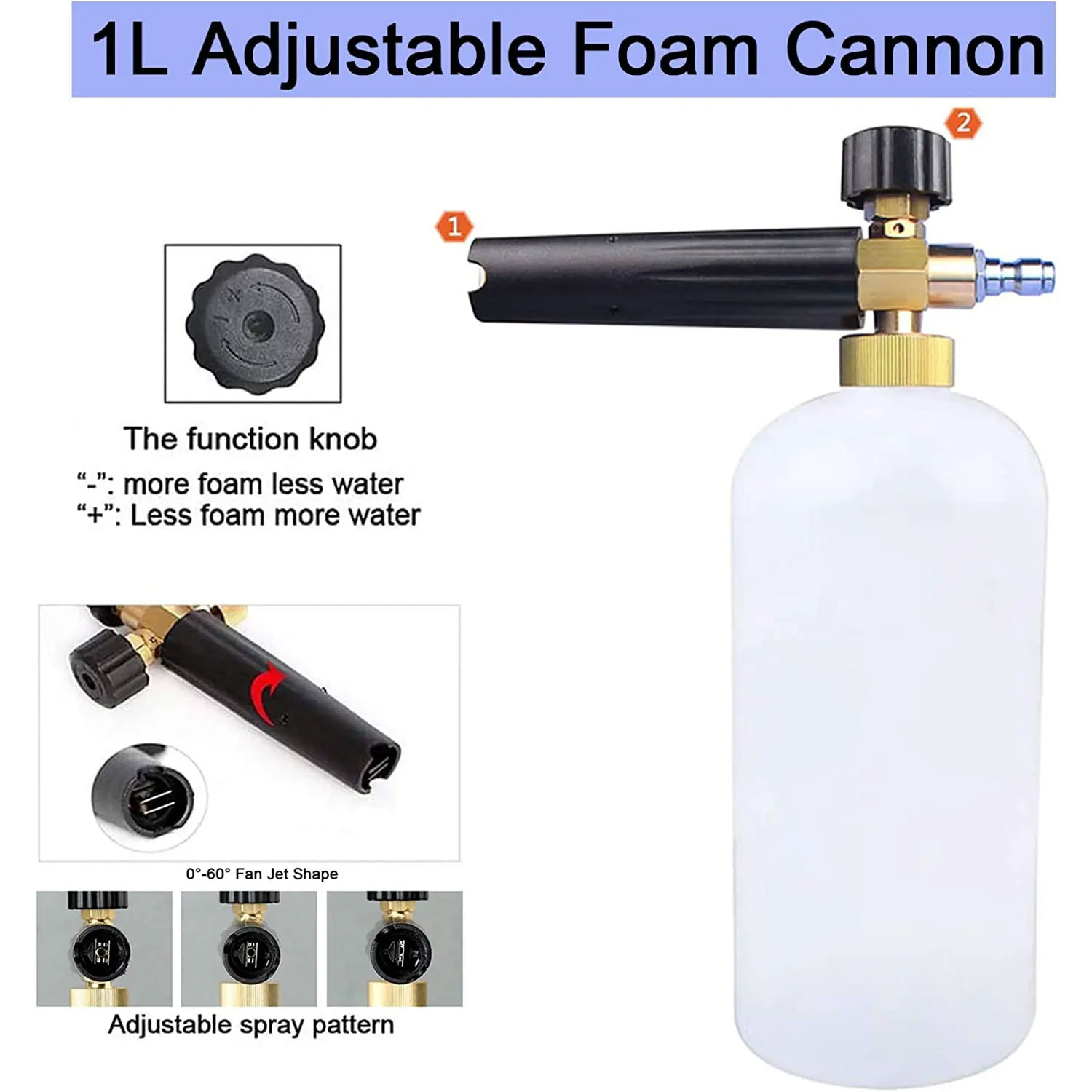 Snow Foam Cannon with 1/4 Inch - Foam Cannon Car Wash recensione e prezzo